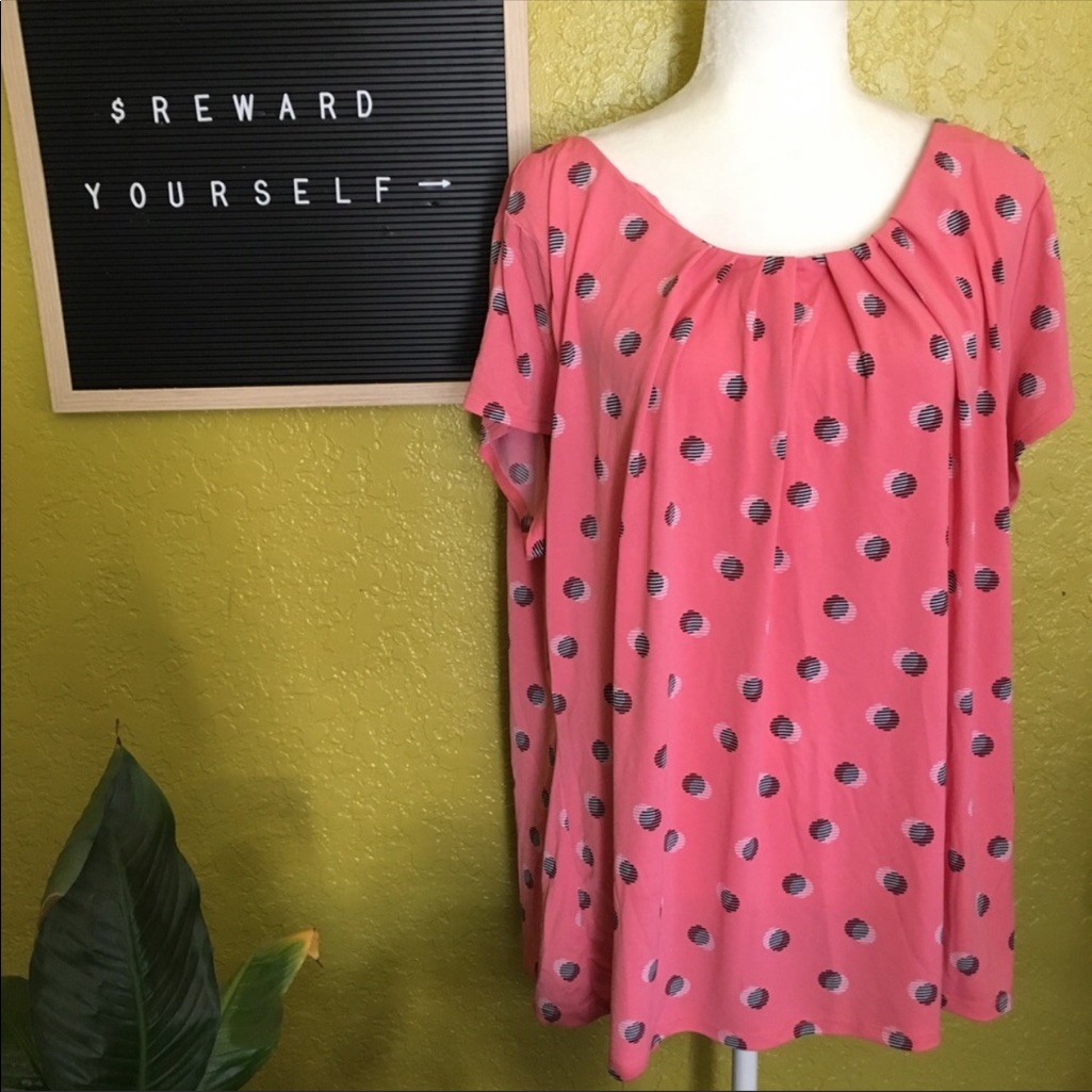 Worthington Stripe Polka Dot Blouse
